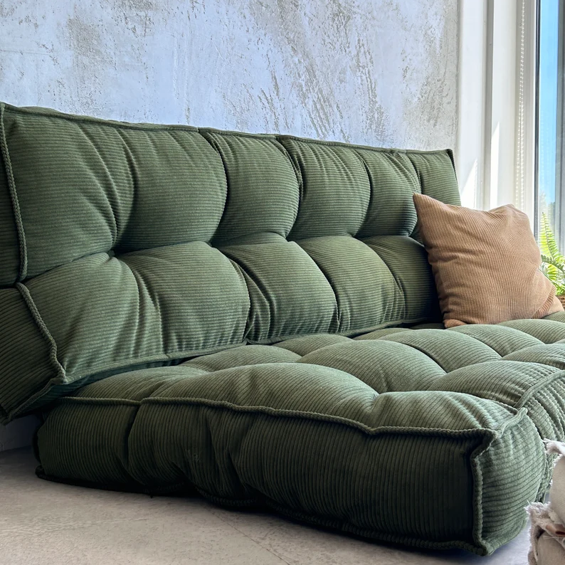 Floor Cushion in multiple colors and fabrics: Cozy Floor Sofa, Reading Nook Pillow