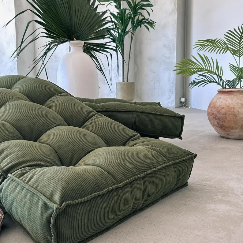 Floor Cushion in multiple colors and fabrics: Cozy Floor Sofa, Reading Nook Pillow