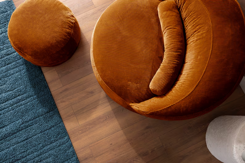 Corduroy Bean Bag Sofa Set Ottoman and Armrest Pillow