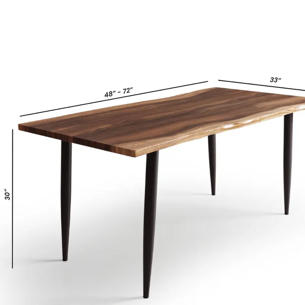 Handmade Live-Edge Acacia Dining Table: Seats 8, Modern Style